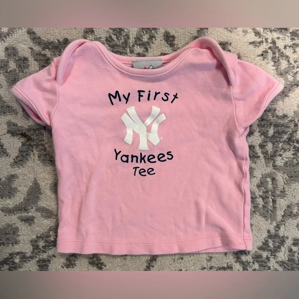 Majestic ”My First NY Yankees Tee” Baby Girl Shirt- Pink/ Size 6-9M